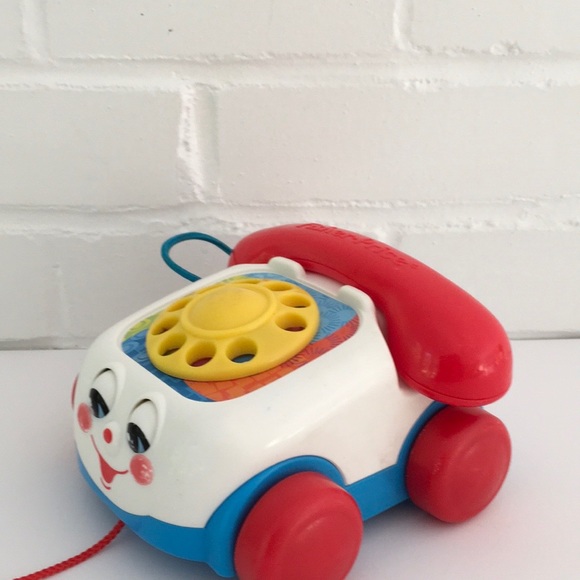 Classic Vintage Old Style Toddler Baby Fisher Price Pull Toy Play Phone - Picture 1 of 8